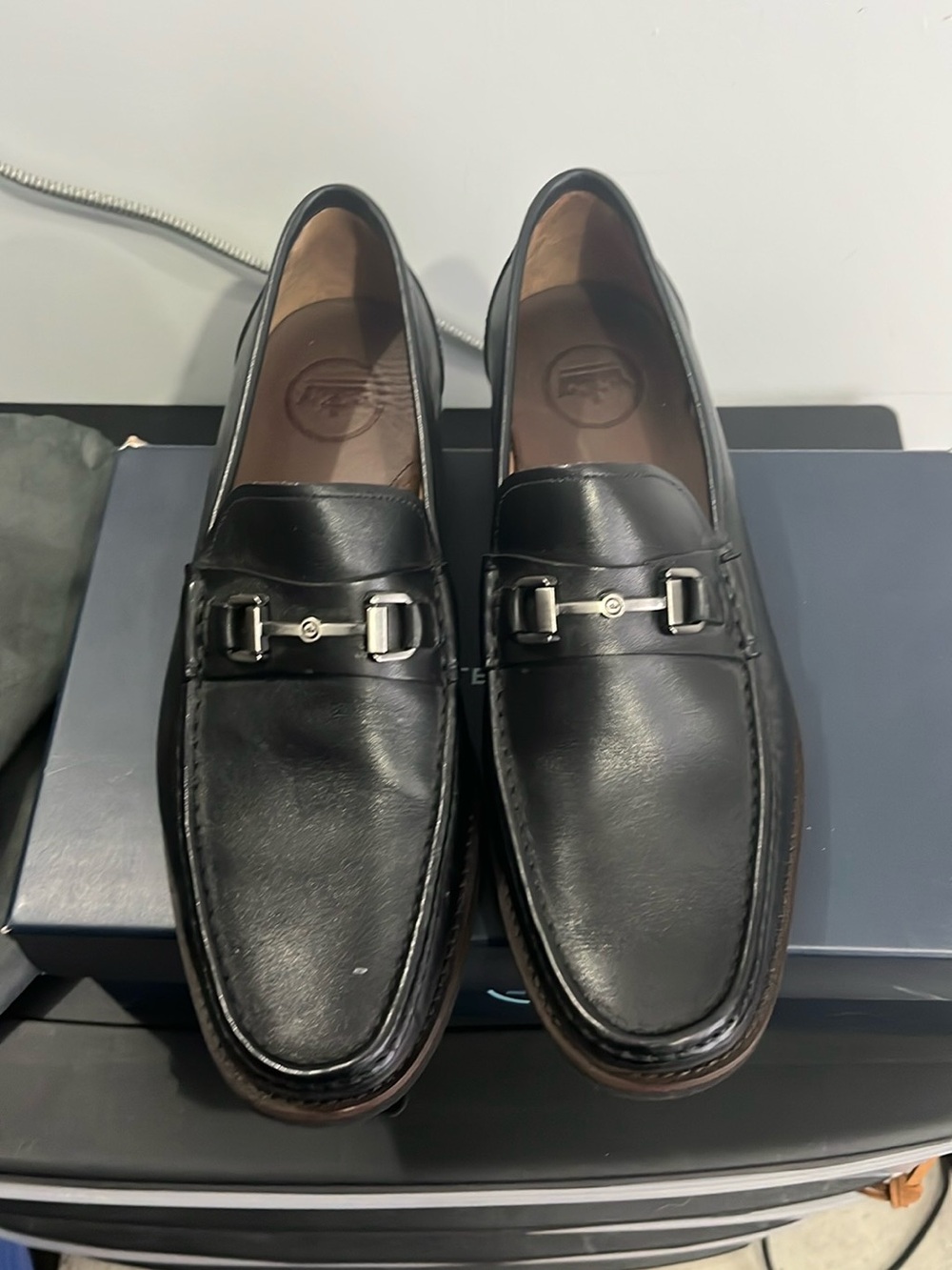 Peter Millar Black Leather Loafers
